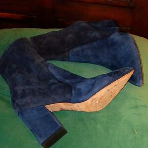 Elegant Loeffler Randall Blue Suede Women's Boots Size 8.5 M 8 1/2